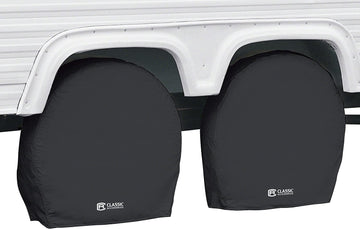 Classic Accessories - 80-241-190402-00 Over Drive RV Wheel Cover, Wheels 37" - 41" Diameter, 9.25" Tire Width, Black (2-pk) 37"-41"DIA x 9.25"W (Model 6) Snow White
