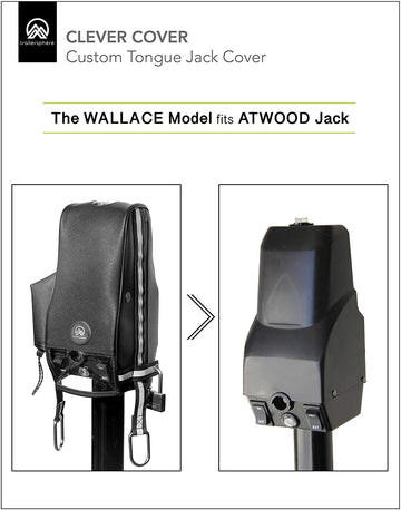 Clever Cover by Trailersphere Custom Electric Tongue Jack Cover for Trailer, RV, Camper, Chains Holder, Plug Protector, Sun and Waterproof (Atwood Jack Cover)