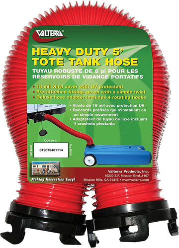 Valterra D04-0111 5' Heavy Duty Tote Tank Hose , Red
