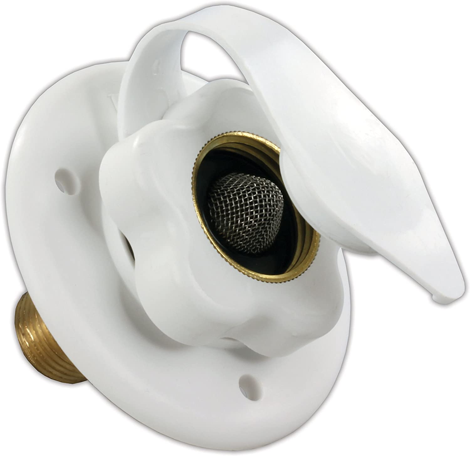 JR Products 160-85-A-26-A Polar White City Water Flange with 1/2" MPT