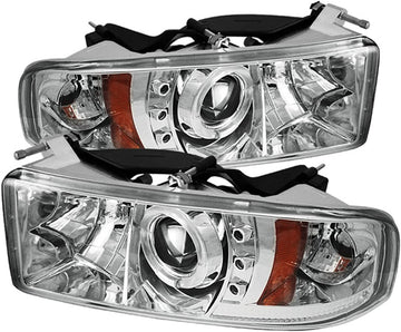 Spyder Auto PRO-YD-DR94-HL-AM-C Dodge Ram 1500/2500/3500 Chrome Halogen LED Projector Headlight