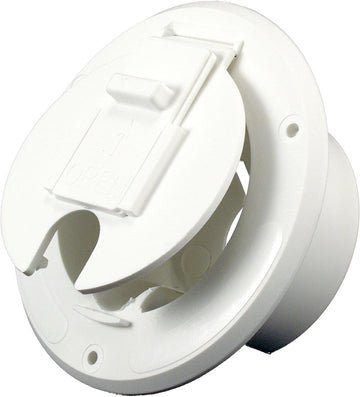JR Products White 30 Amp Round Electric Cable Hatch