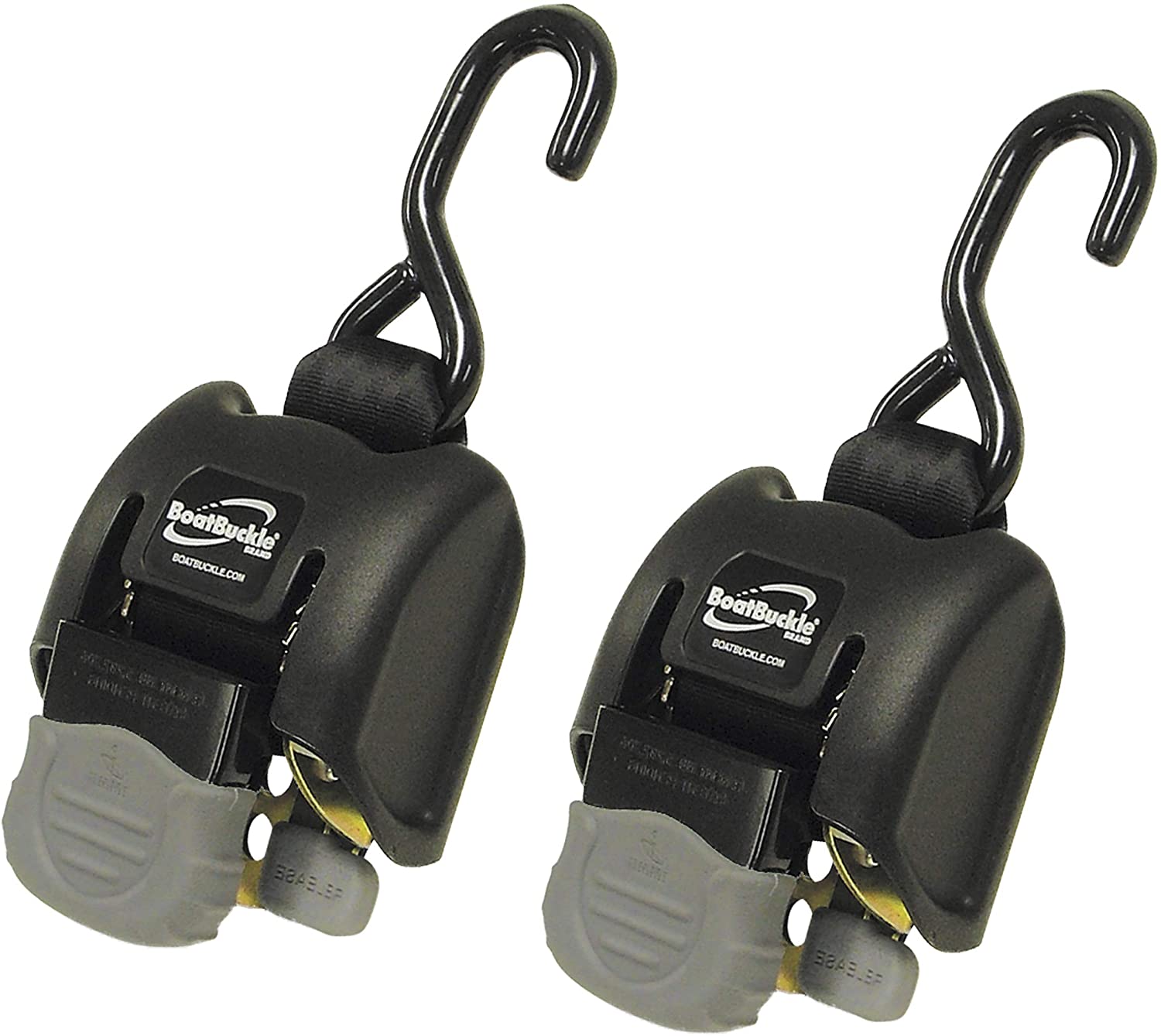 BoatBuckle G2 Retractable Transom Tie-Down, 2 x 43-Inch, Black