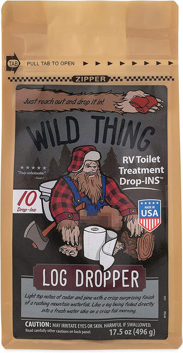 Camco 41471 Wild Thing RV Toilet Treatment Drop-Ins, Log Dropper - Pack of 10