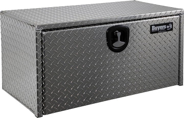 Buyers Products 1705105 Silver Diamond Tread Aluminum Underbody Truck Box with T-Handle Latch, 18 x 18 x 36 Inch, Durable Contractor Toolbox For Organization And Storage, Job Tool Chest 18x18x36 Inch