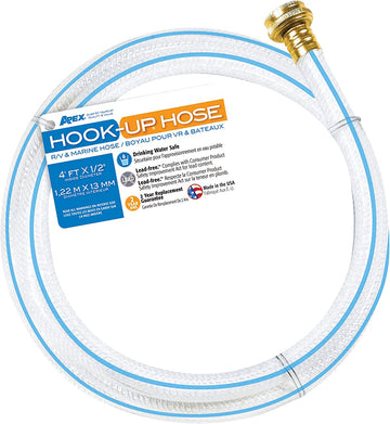 Teknor Apex Company 7533-4 Hook Up Hose - 1/2" x 4', White 1/2 - Inch X 4 - Feet