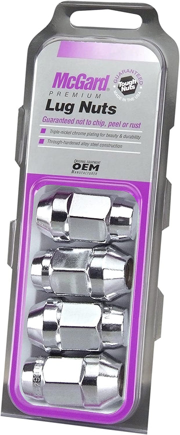 McGard 64023 Chrome, M14 x 1.5 Thread Size) Bulge Cone Seat Style Lug Nut, Set of 4)