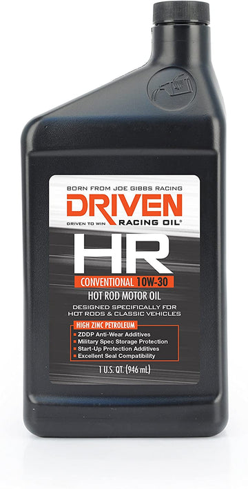 Joe Gibbs Driven Racing Oil 02006 HR-2 10W-30 Conventional Hot Rod Oil - 1 Quart Bottle