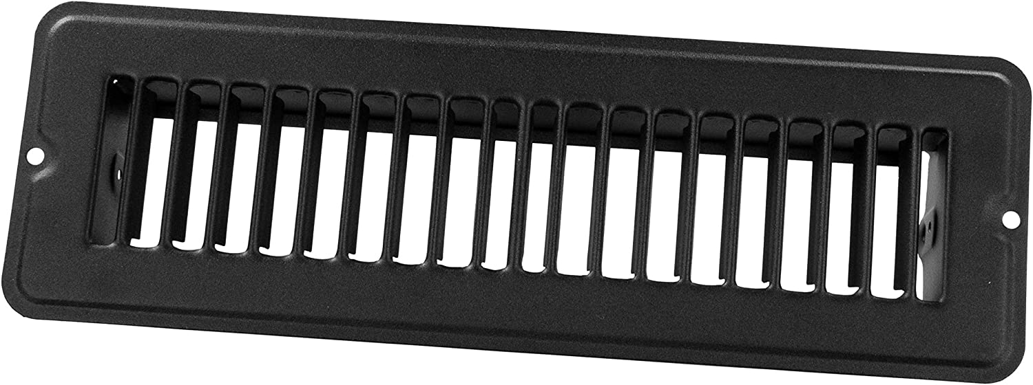 JR Products 02-29155 Dampered Floor Register - Black, 4" x 8"