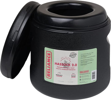 Reliance Products Hassock 2.0 Portable Toilet, Black, 4 Gallon
