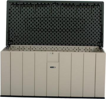Lifetime 60254 Heavy-Duty Outdoor Storage Deck Box, 150 Gallon, Desert Sand/Brown 150 gallon Desert Sand/Brown