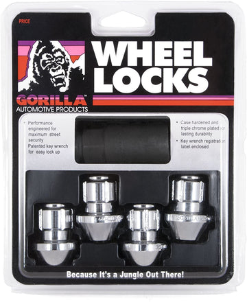 Gorilla Automotive 96641DX Chrome Factory Style Wheel Lock Set (14mm x 1.50 Thread Size, 4-Pack)