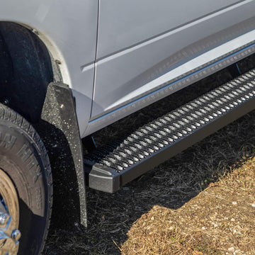 LUVERNE 415125-401449 Grip Step Black Aluminum 125-In Wheel to Wheel Running Boards, Select Chevrolet Silverado, GMC Sierra 2500, 3500 HD