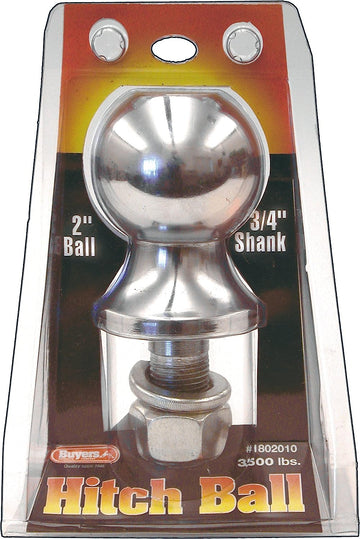Buyers Products 1802010 Chrome 2" x 0.75" x 2.125" Ball