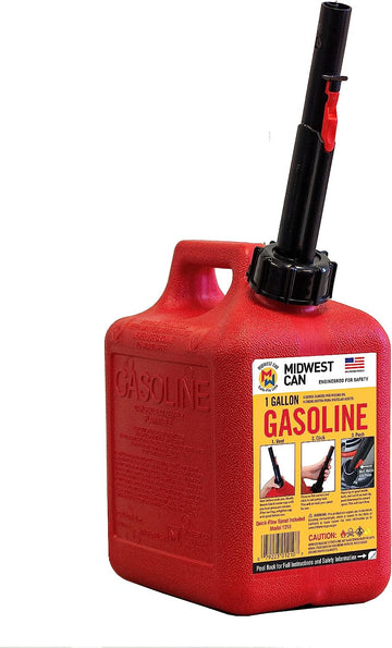 Quick-Flow Spout Midwest Can 1210 Auto Shut Off Gasoline Can - 1 Gallon