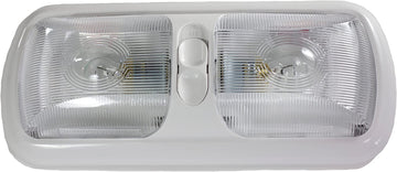 Arcon 18124 Euro Style Double Light with Optic Lens and White Base