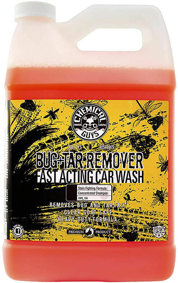 Chemical Guys CWS_104 Concentrated Bug and Tar Remover Car Wash Soap (Works with Foam Cannons, Foam Guns or Bucket Washes) Safe for Cars, Trucks, Motorcycles, RVs & More, 128 oz (1 Gallon)