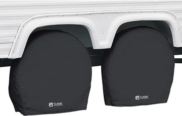 Classic Accessories OverDrive Standard RV & Trailer Wheel Cover, Pair, Black, (For 26.75" - 29" diameter tires, up to 8.5" wide) 26.75" - 29" diameter tires, up to 8.5" wide Grey/Snow White