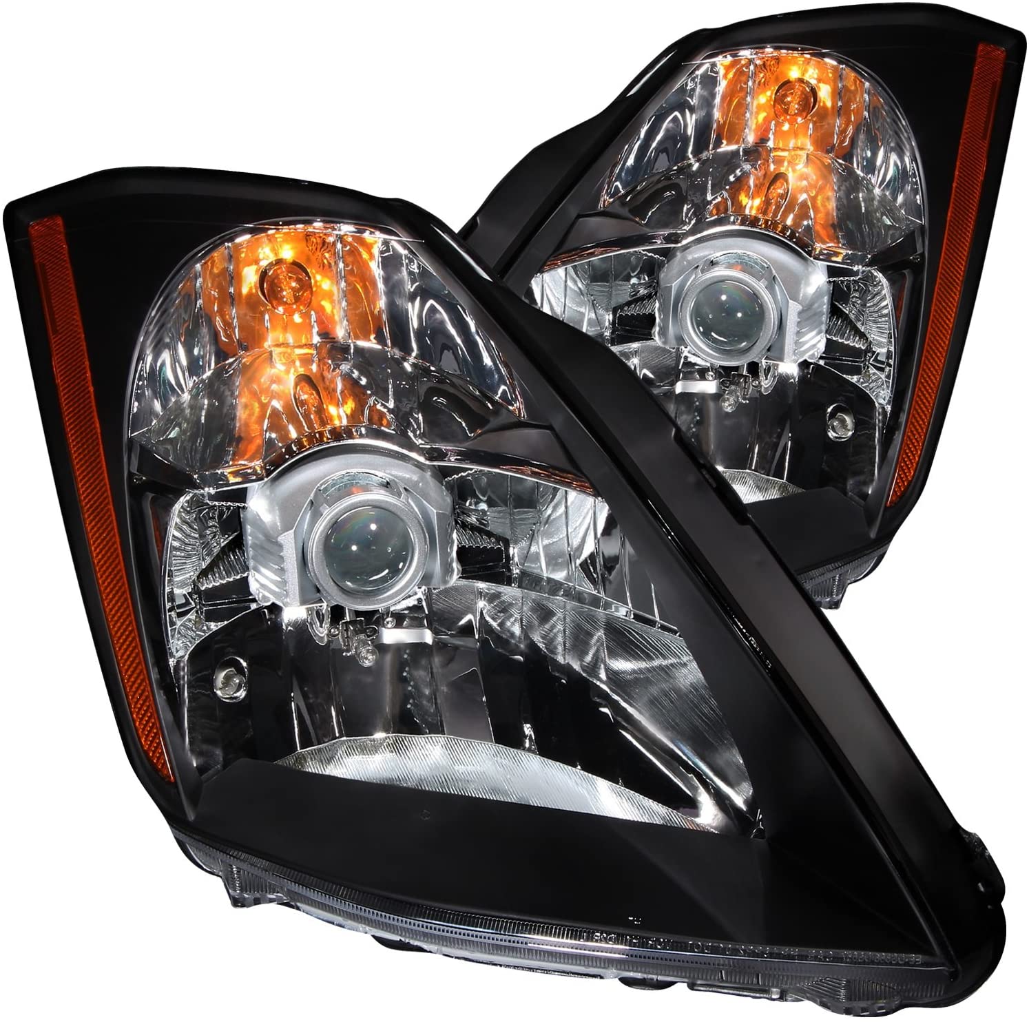 Anzo USA 121108 Nissan 350Z Crystal Black Headlight Assembly - (Sold in Pairs)