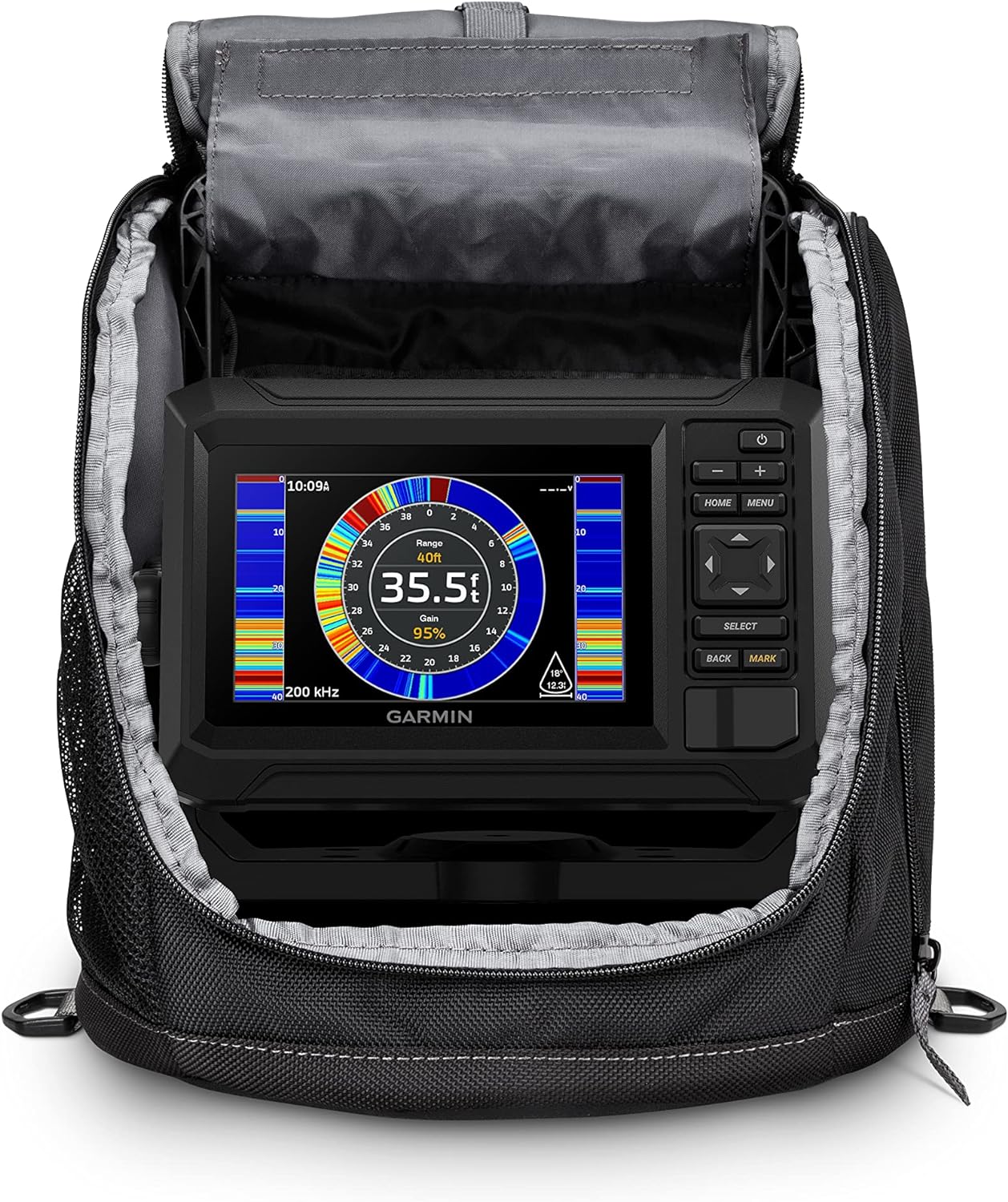 Garmin ECHOMAP UHD2 55cv Ice Fishing Bundle with Built in Canada LakeVü g, Includes ECHOMAP UHD2 55cv and Dual Beam-IF transducer