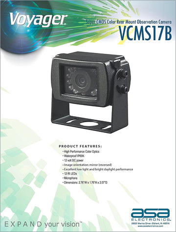 ASA VCMS17B R.CAMERA W/LED LOW-LIGHT