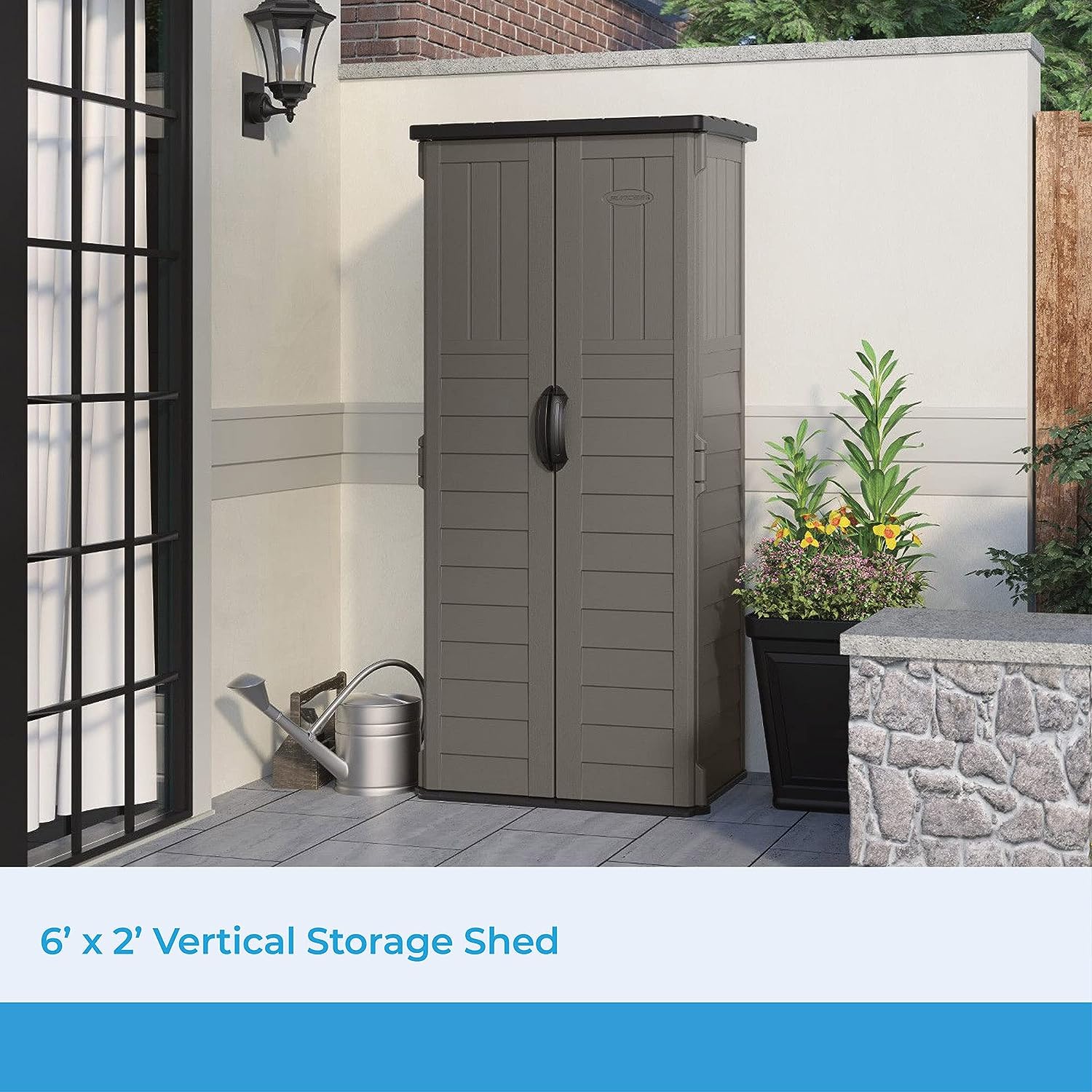 Suncast BMS1250SB Vertical Storage Shed, Stoney