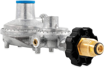 Camco 59333 RV Horizontal Two Stage Propane Regulator with P.O.L. With POL Inlet