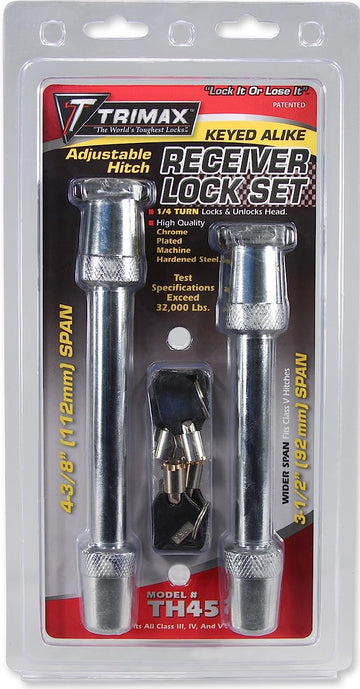 Trimax Premium 'Rapid Hitch' Adjustable Keyed Alike Lock Set (TH4 and T5)