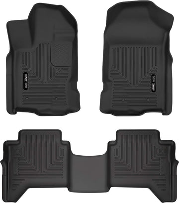 Husky Liners Weatherbeater | Fits 2019-2022 Ford Ranger SuperCrew Cab, Front & 2nd Seat Floor Liners - Black, 3 pc. | 94101