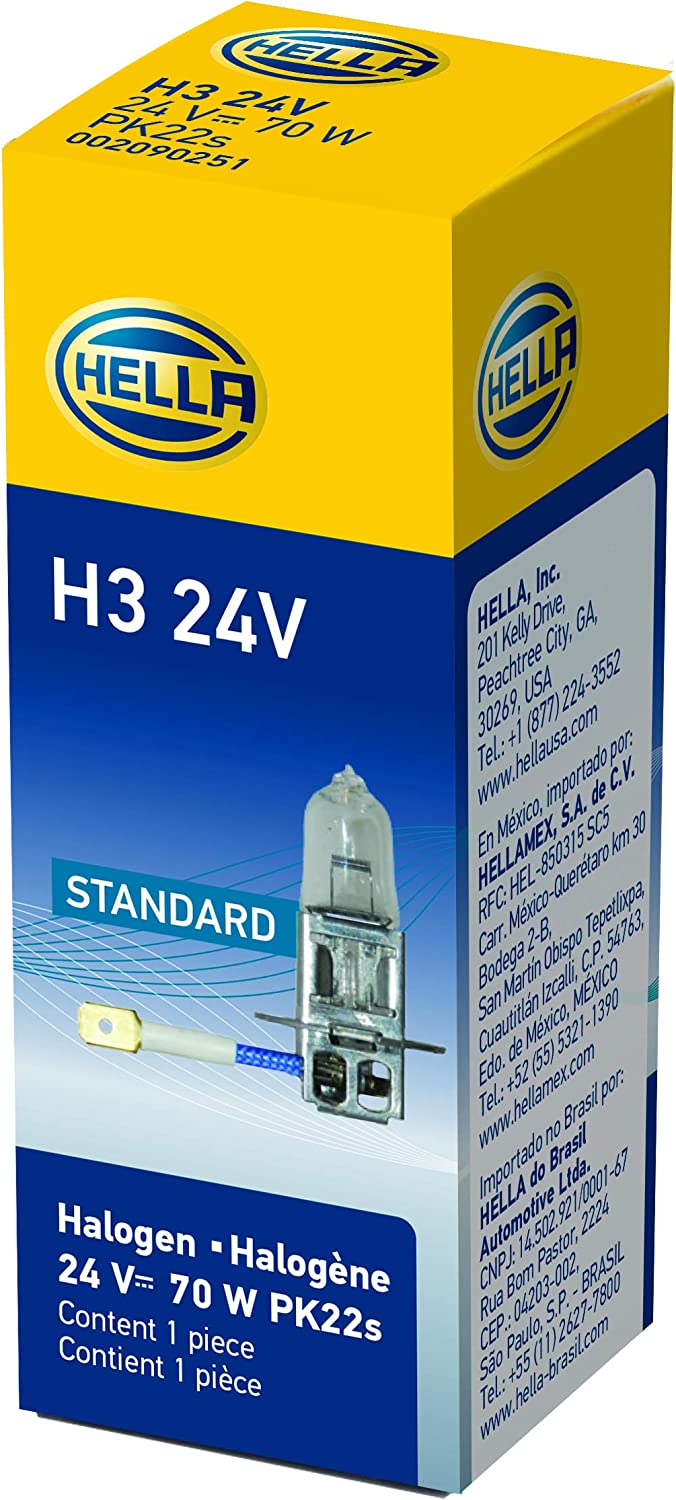 Hella H3 24V: Bulb H3 24V 70W Pk22S T3.25 Standard - 70W Single Box
