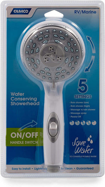 Camco 43711 RV Shower Head with On/Off Switch, White White Shower Head Only