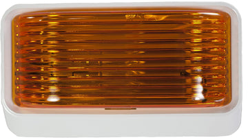 Arcon 18109 12V Universal Porch/Utility Light with Amber Lens and White Base
