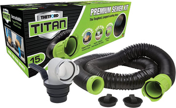 Thetford 17858 Titan Sewer KIT 15' Bilingual, Black