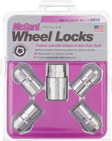McGard 24215 Chrome M14 x 1.5 Thread Size Cone Seat Wheel Lock Set, (Set of 4)
