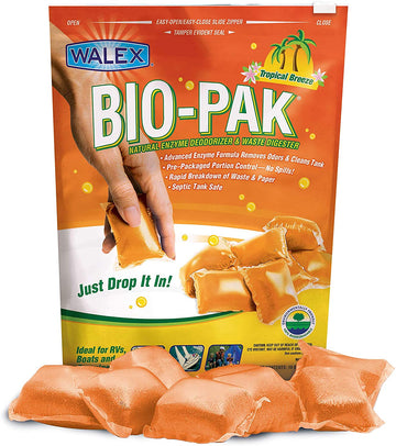 Walex BIOTROPBG Bio-Pak Holding Tank Deodorizer - Tropical Breeze, 10 Pack Quantity 1