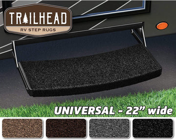 PREST-O-FIT 2-0223 Trailhead Universal RV Step Rug - 22", Obsidian Black
