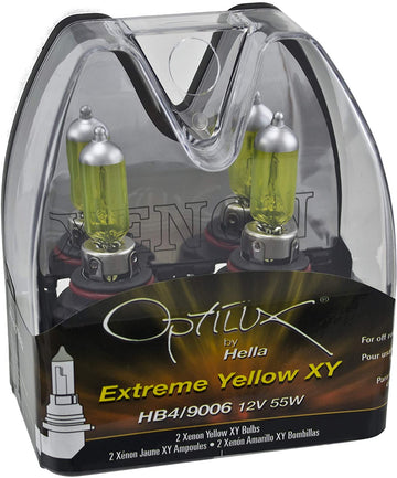Optilux H71070602 XY Series HB4/9006 12V/55W Xenon Yellow Halogen Bulb Set Extreme Yellow XY - 55W Twin Plastic Case