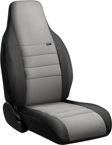 FIA NP97-69 Gray Custom Fit Front Seat Cover Bucket Seats - Neoprene (Black w/Gray Center Panel)