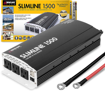 Wagan 3722 Black 1500-Watt Power Inverter, (Non-CARB Compliant) 1500W - 12V