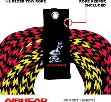 Airhead 2-Section Tow Ropes | 1-4 Rider Ropes for Towable Tubes 1-2 Rider