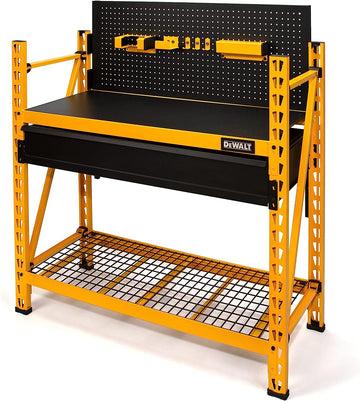 DEWALT 2-Shelf Industrial 4- Carbon Steel Foot Storage Rack Work Station Kit (DXST3000WB) 4ft - Work Station Kit Yellow/Black