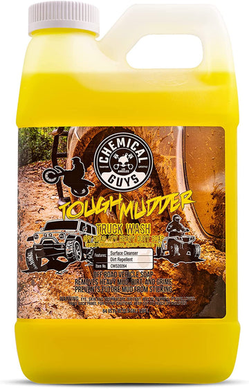 Chemical Guys CWS202 Tough Mudder Foaming Truck, Off Road and ATV and RV Heavy Duty Wash Soap, (Works with Foam Cannons, Foam Guns or Bucket Washes), 128 oz (1 Gallon), Lemon Scent