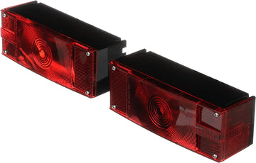 attwood 14063-7 Low-Profile Submersible Trailer Light Kit, for Trailers Over 80 Inches Wide, 2 Lamps, Wiring Harness, Hardware, One Size