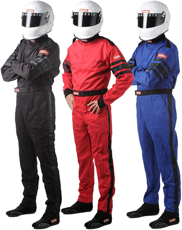 RaceQuip 110005 110 Series Large Black SFI 3.2A/1 Single Layer One-Piece Driving Suit