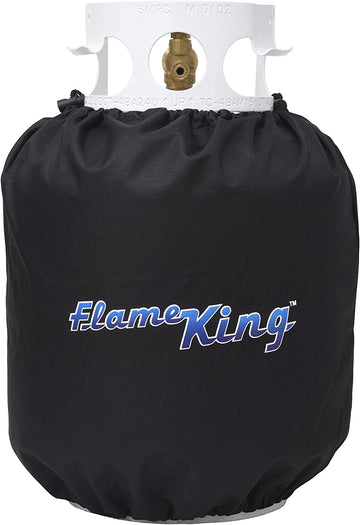 Flame King PTC-01 Propane Tank Cover for 20-lb Cylinders-for Outdoor and Indoor Use, Black
