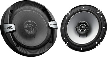 JVC CS-DR162 DRVN Series 6.5 Inch 2-Way 300 Wats Car Speakers (Coaxial)- Set of 2 (Black) with Horn Ring Sound Enhancer