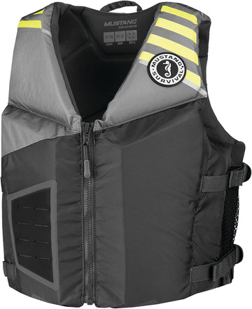 Young Adult Rev Foam Vest Gray-Lt Gray-Fluorescent Yellow Gre