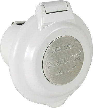 Marinco ParkPower 15A, 20A, 30A & 50A Power Inlets White 30 Amp, 125v