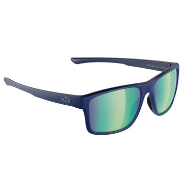 H2Optix Coronado Sunglasses Navy-Matte, Green Flash Mirror Lens Cat. 3 - AR Coating