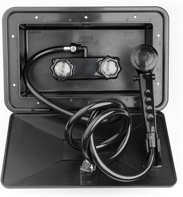 Dura Faucet (DF-SA170-BK) RV Exterior Shower Box Kit with Lock (Black)